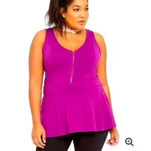 Torrid Zip Front Peplum Tank Top